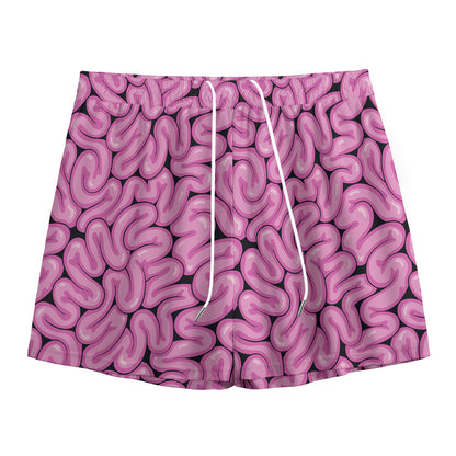 Halloween Brain Print Mesh Shorts