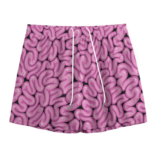Halloween Brain Print Mesh Shorts