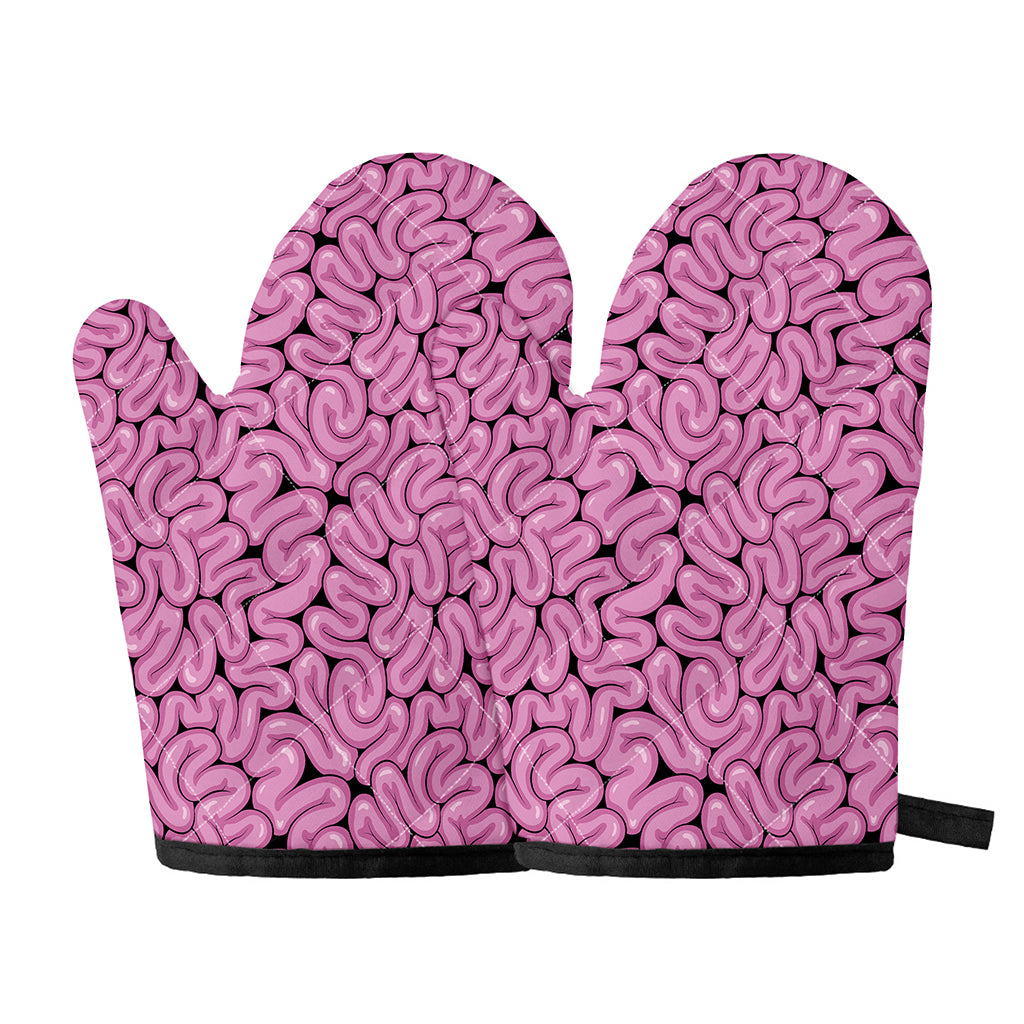 Halloween Brain Print Oven Mitts