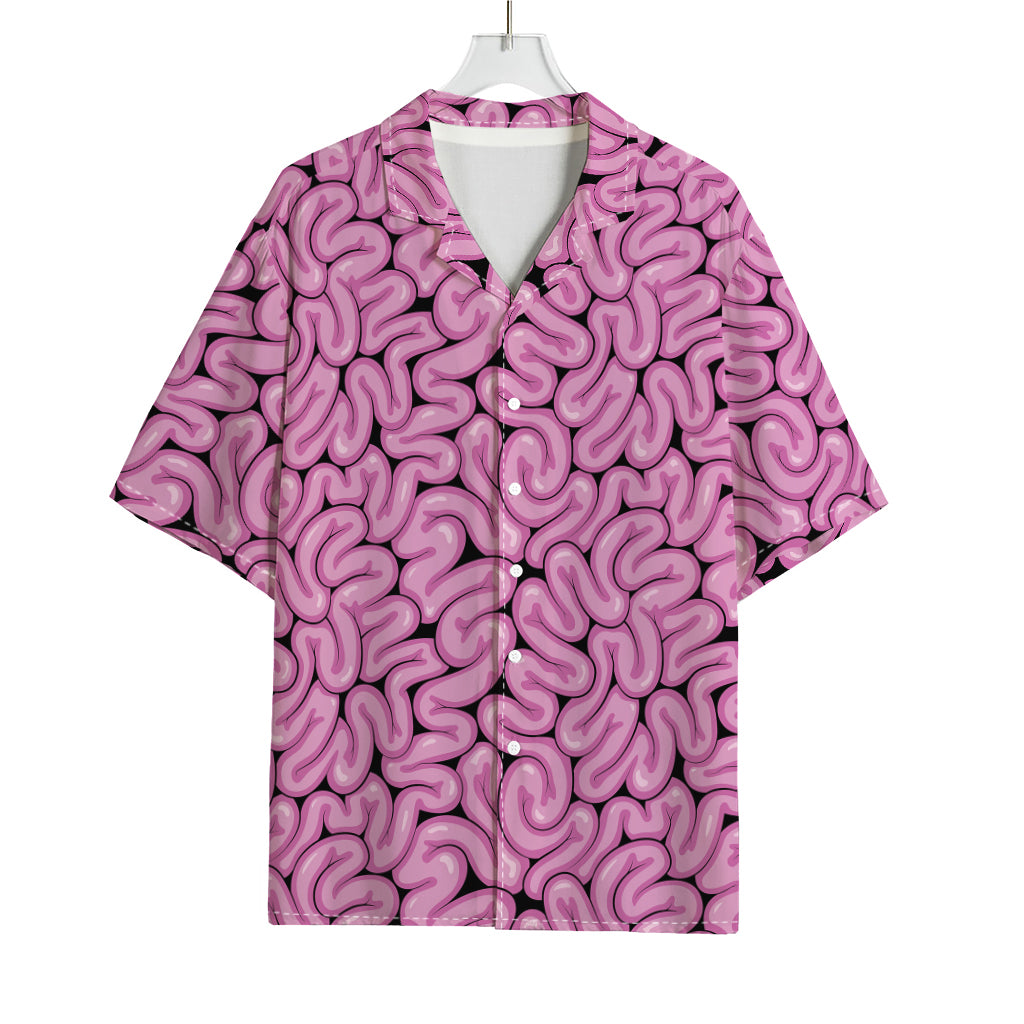 Halloween Brain Print Rayon Hawaiian Shirt