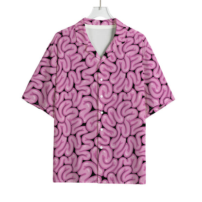 Halloween Brain Print Rayon Hawaiian Shirt