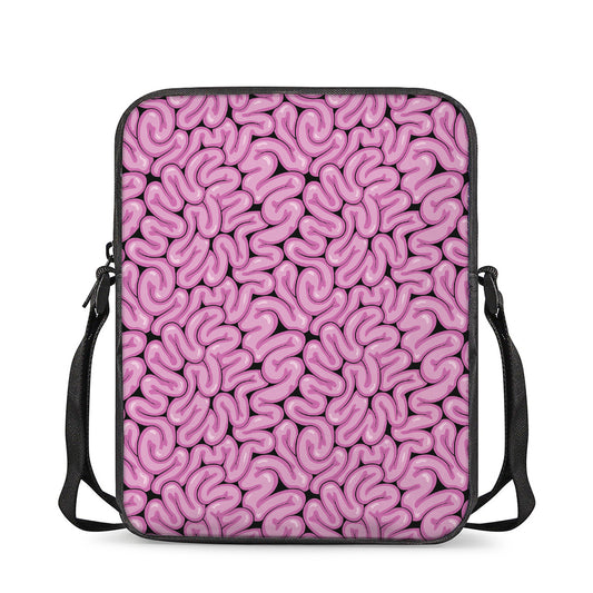 Halloween Brain Print Rectangular Crossbody Bag