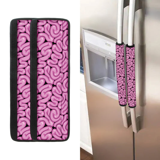 Halloween Brain Print Refrigerator Handle Covers