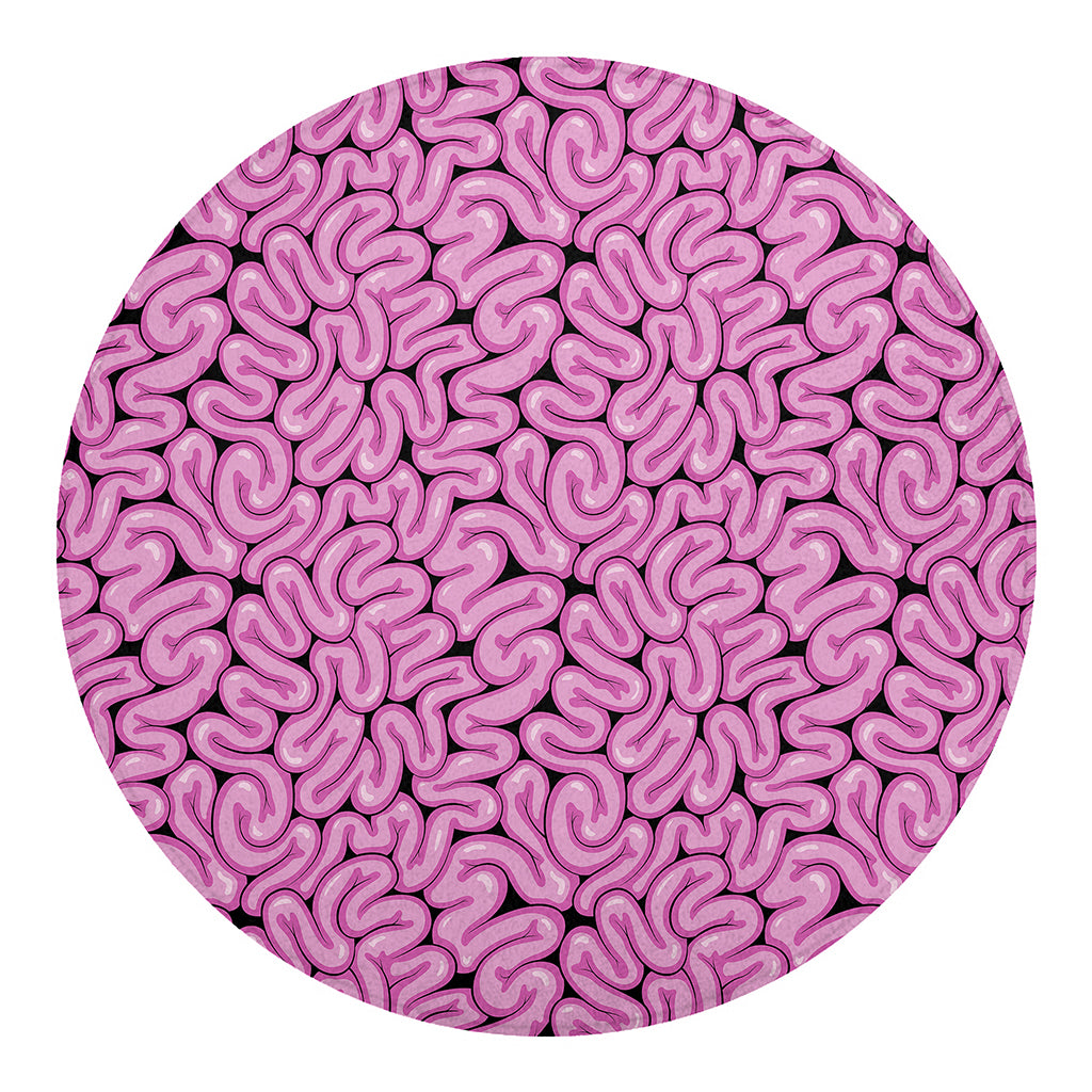 Halloween Brain Print Round Blanket