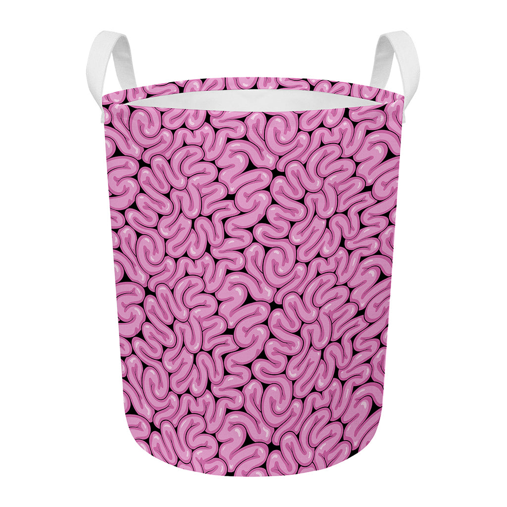 Halloween Brain Print Round Laundry Basket