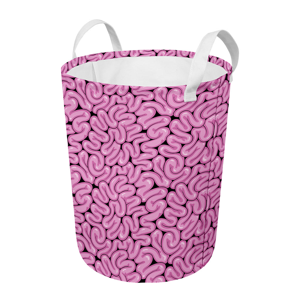 Halloween Brain Print Round Laundry Basket