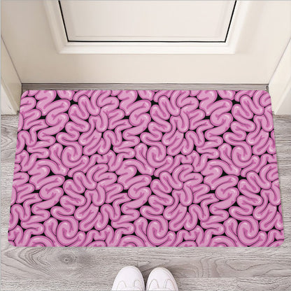 Halloween Brain Print Rubber Doormat