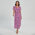 Halloween Brain Print Short Sleeve Maxi Dress