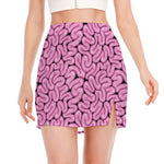 Halloween Brain Print Side Slit Mini Skirt