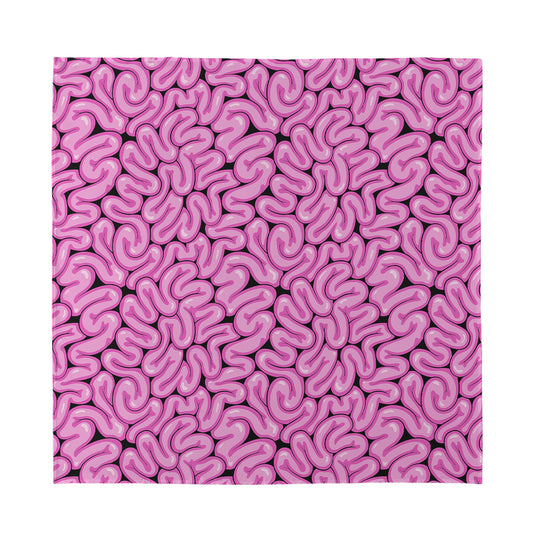 Halloween Brain Print Silk Bandana