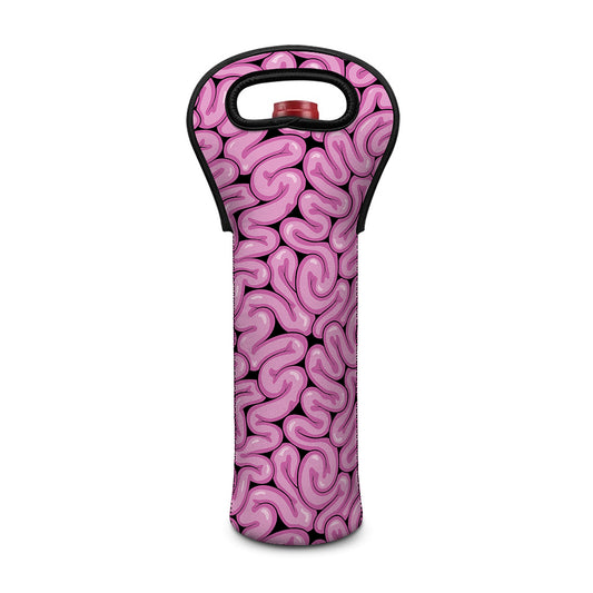 Halloween Brain Print Single Neoprene Wine Tote