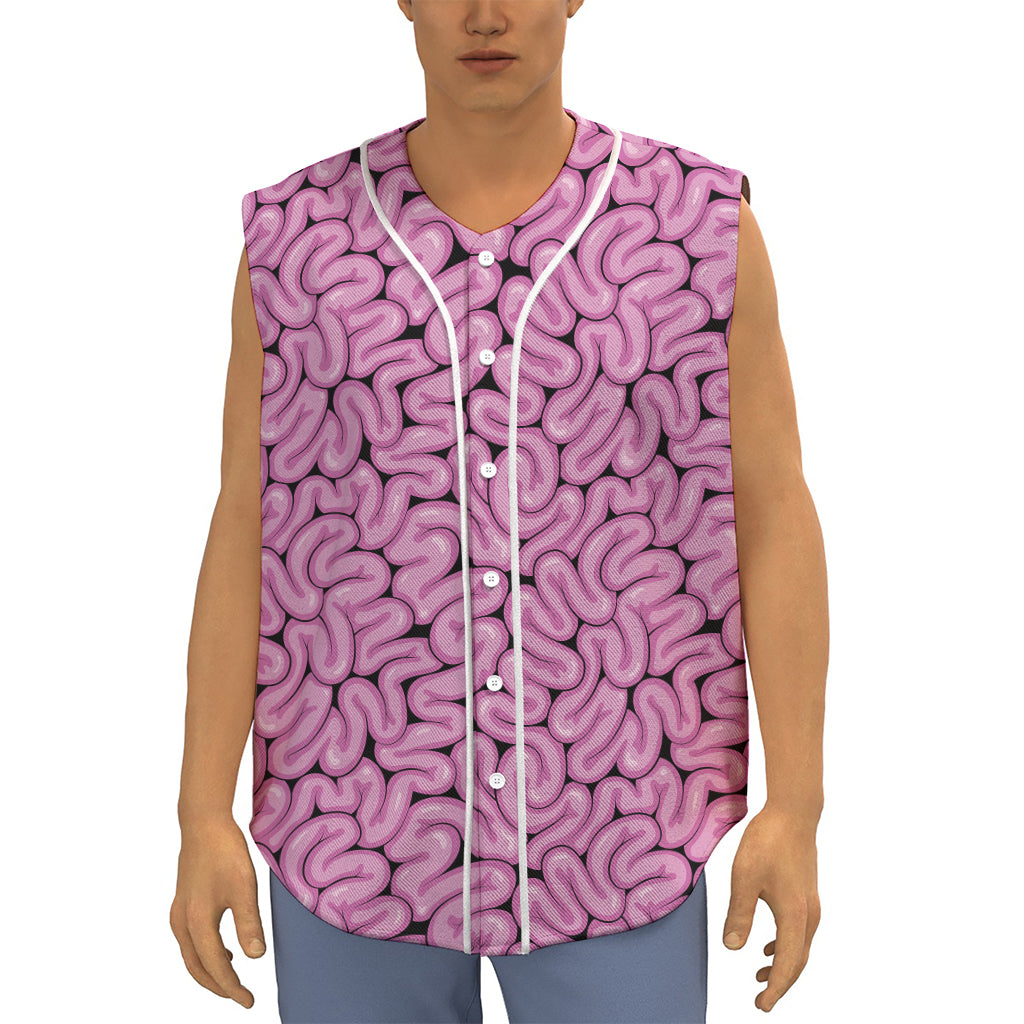 Halloween Brain Print Sleeveless Baseball Jersey