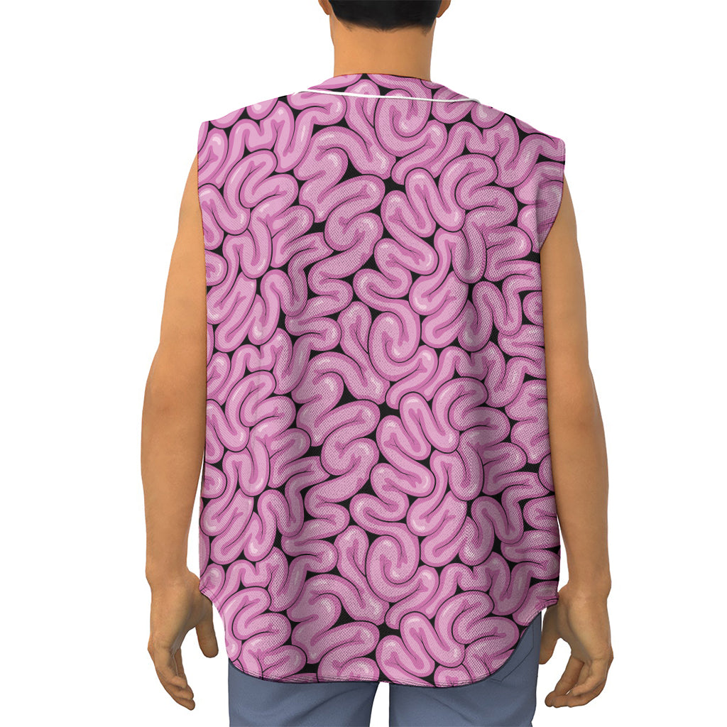 Halloween Brain Print Sleeveless Baseball Jersey