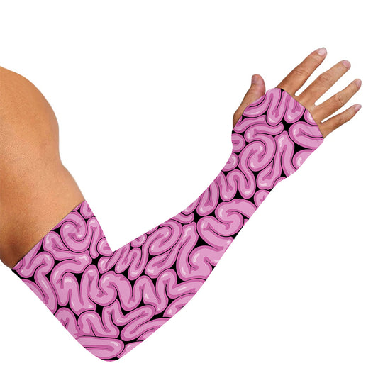 Halloween Brain Print Sun Protection Arm Sleeves