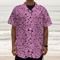 Halloween Brain Print Textured Short Sleeve Shirt