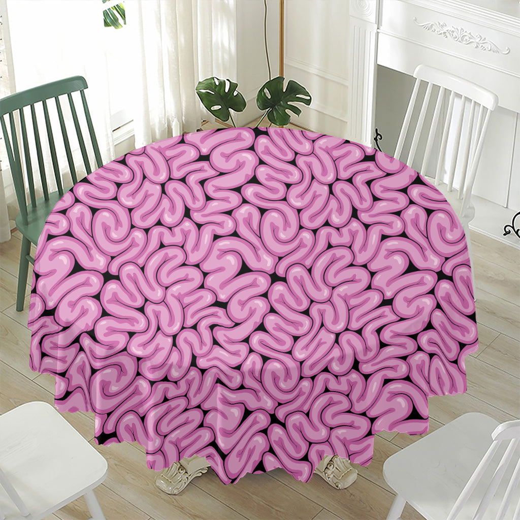 Halloween Brain Print Waterproof Round Tablecloth