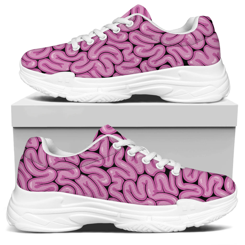 Halloween Brain Print White Chunky Shoes