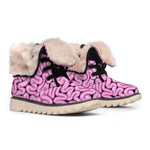 Halloween Brain Print Winter Boots