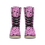 Halloween Brain Print Winter Boots