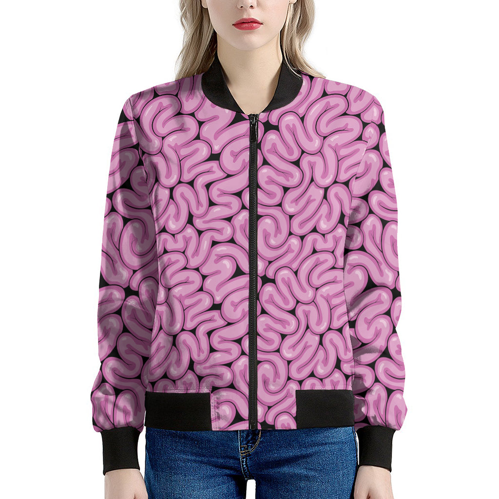 Halloween Brain Print Women's Bomber Jacket