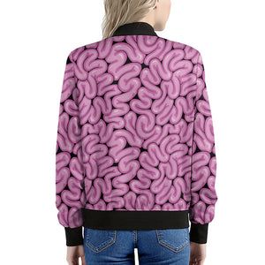 Halloween Brain Print Women's Bomber Jacket