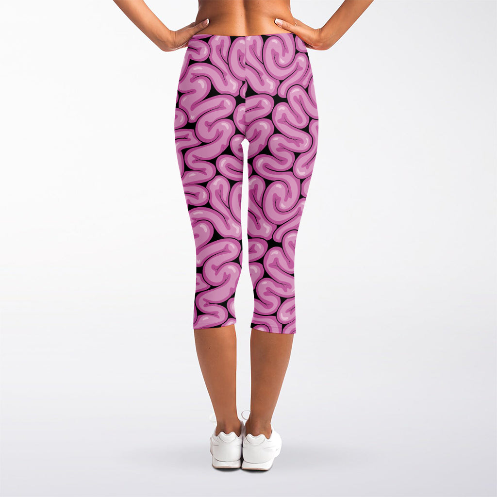 Halloween Brain Print Women's Capri Leggings