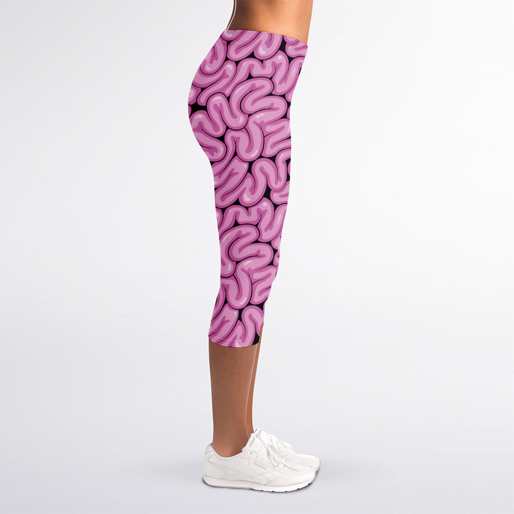 Halloween Brain Print Women's Capri Leggings