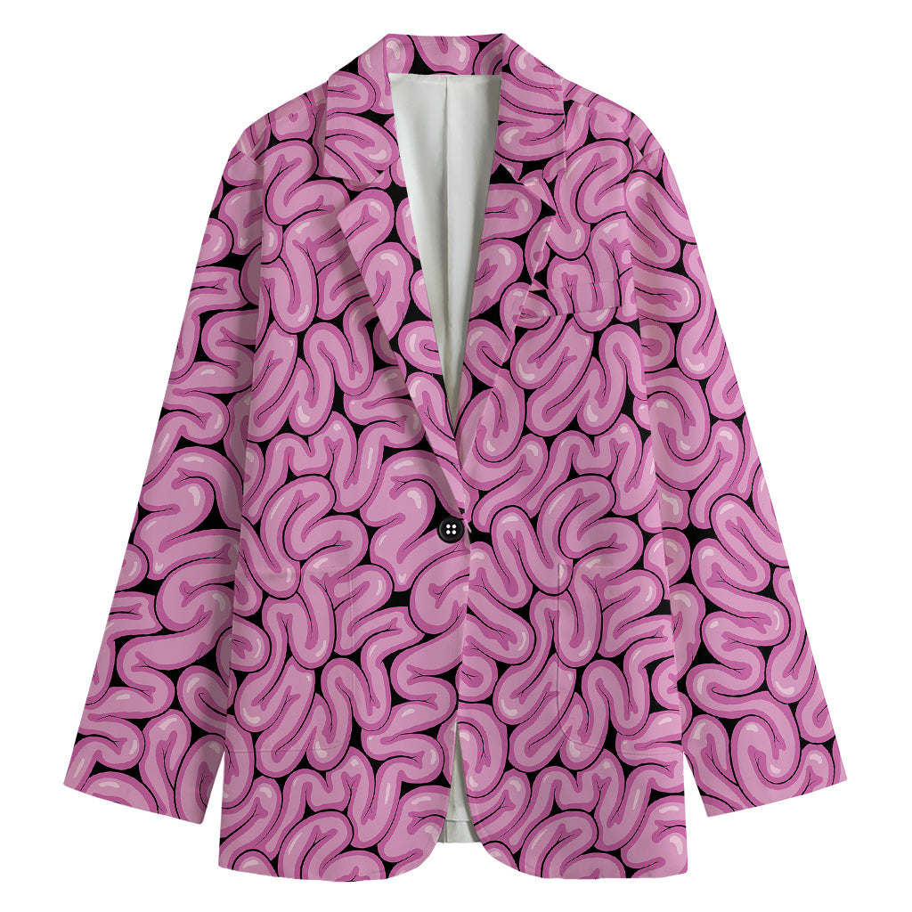 Halloween Brain Print Women's Cotton Blazer