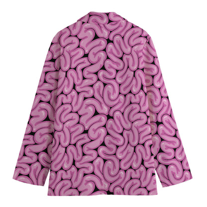 Halloween Brain Print Women's Cotton Blazer