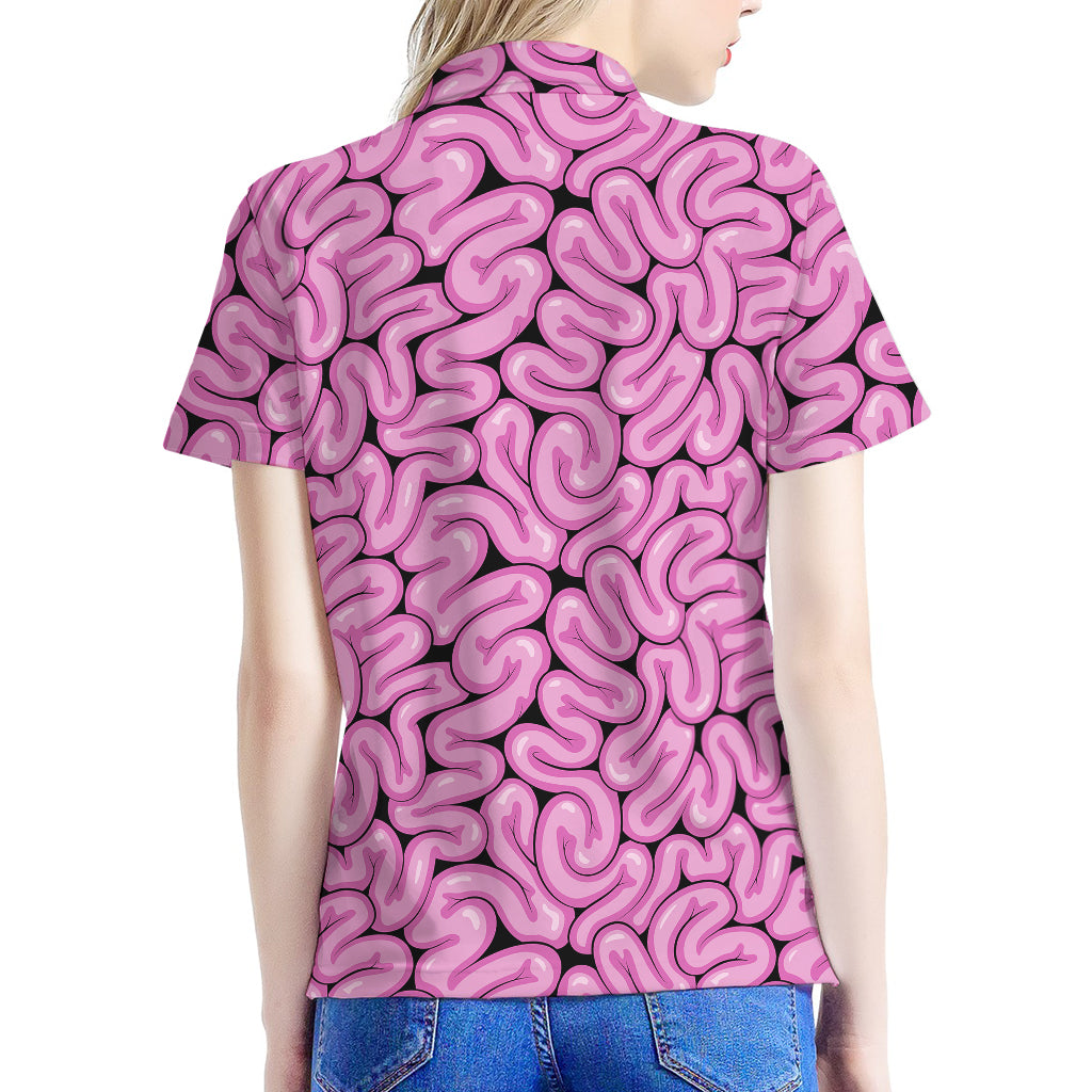Halloween Brain Print Women's Polo Shirt