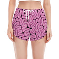 Halloween Brain Print Women's Split Running Shorts