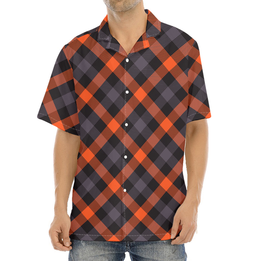 Halloween Buffalo Check Pattern Print Aloha Shirt