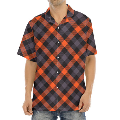 Halloween Buffalo Check Pattern Print Aloha Shirt