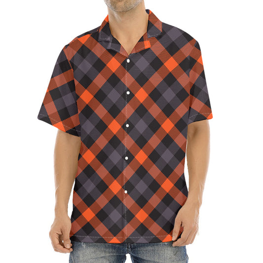 Halloween Buffalo Check Pattern Print Aloha Shirt