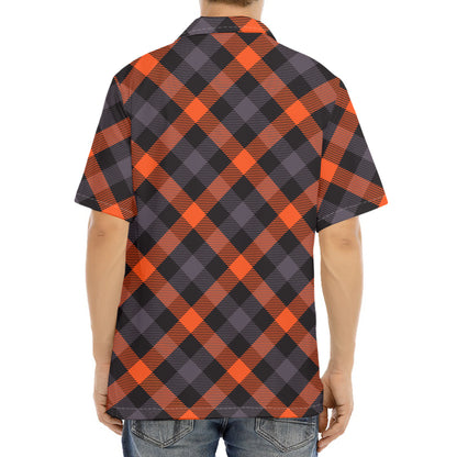Halloween Buffalo Check Pattern Print Aloha Shirt