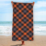 Halloween Buffalo Check Pattern Print Beach Towel