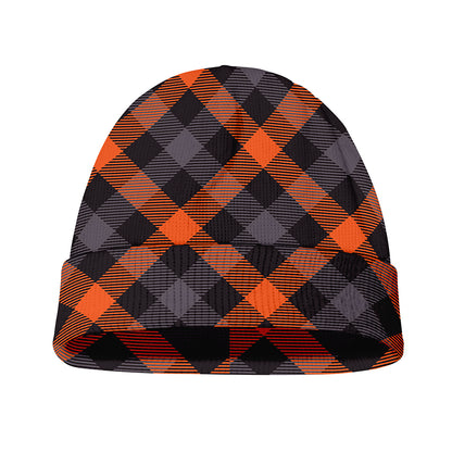 Halloween Buffalo Check Pattern Print Beanie
