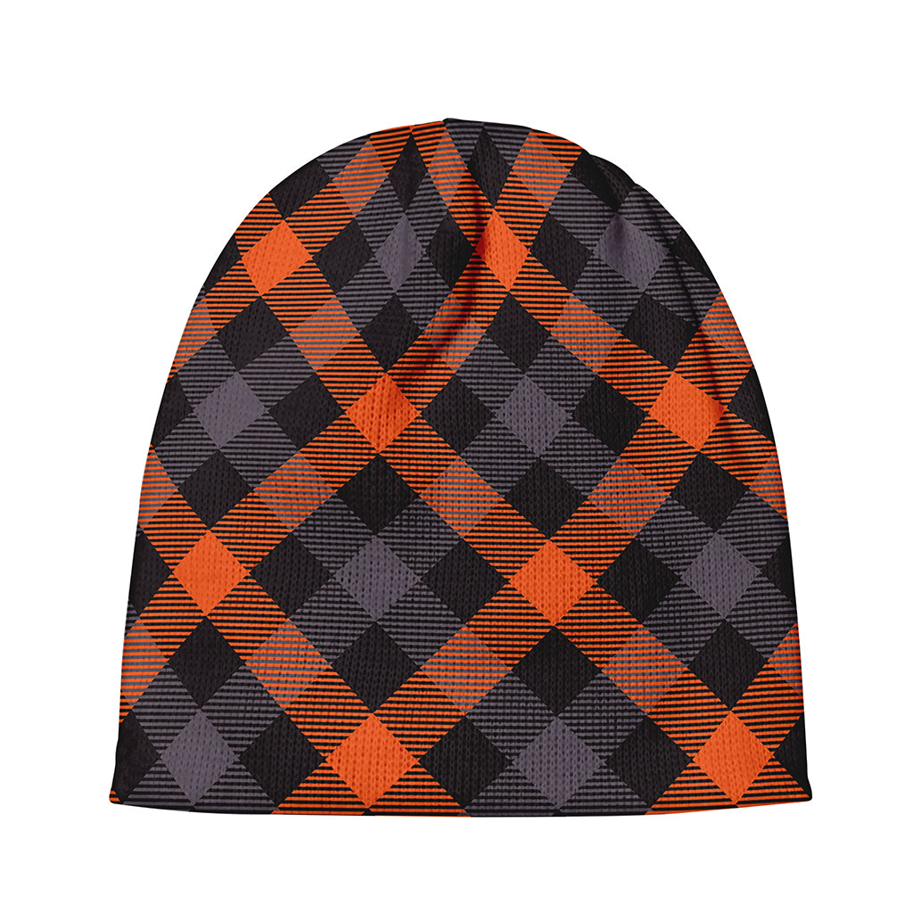 Halloween Buffalo Check Pattern Print Beanie