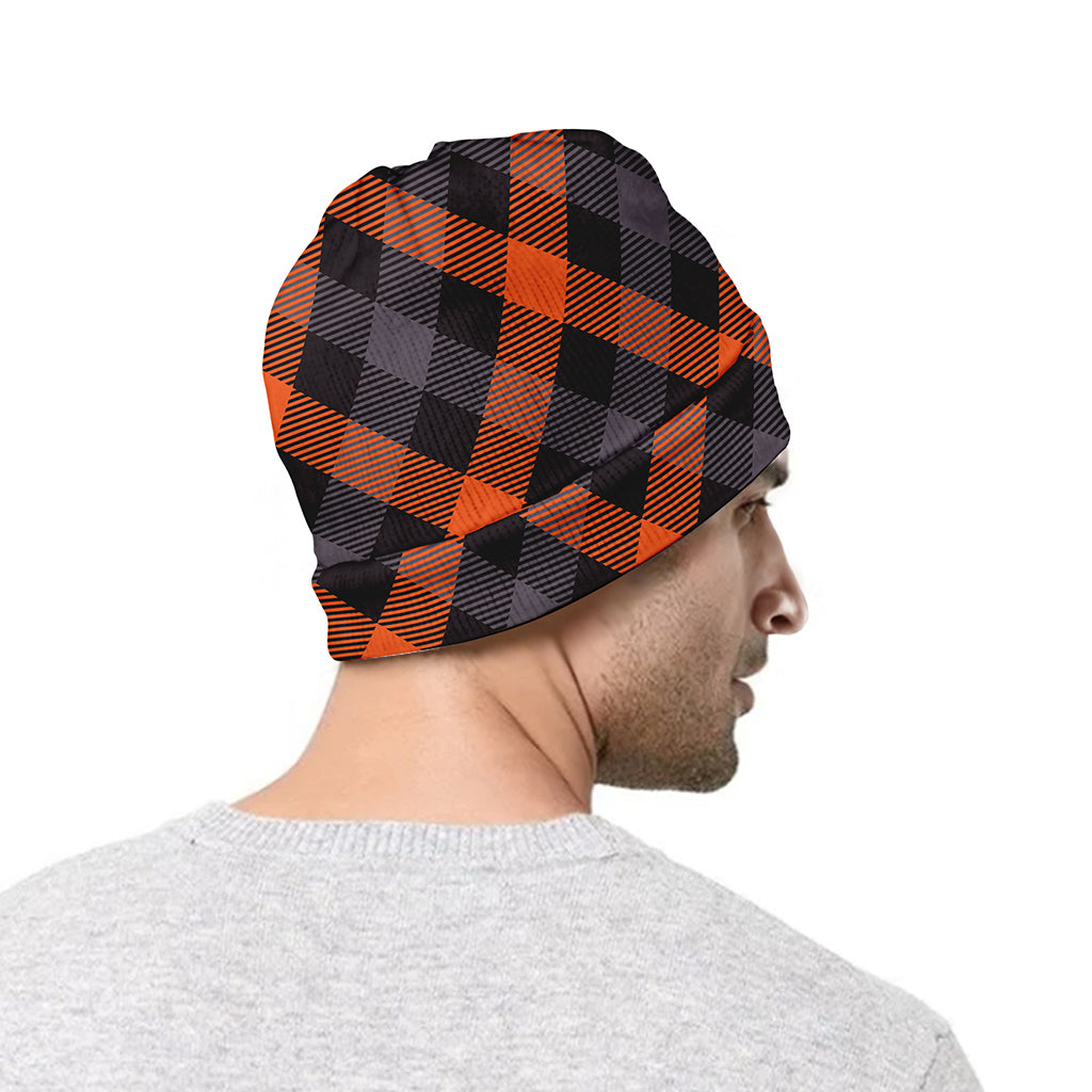 Halloween Buffalo Check Pattern Print Beanie
