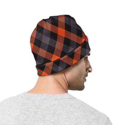 Halloween Buffalo Check Pattern Print Beanie