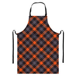 Halloween Buffalo Check Pattern Print Bib Apron With Pocket
