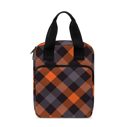 Halloween Buffalo Check Pattern Print Bible Tote Bag