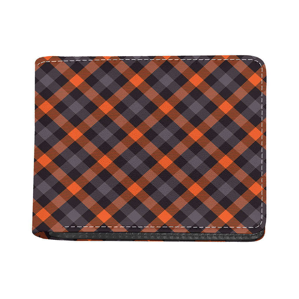 Halloween Buffalo Check Pattern Print Bifold Wallet