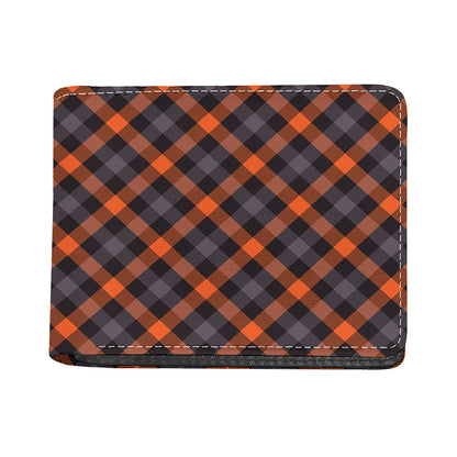Halloween Buffalo Check Pattern Print Bifold Wallet