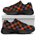 Halloween Buffalo Check Pattern Print Black Chunky Shoes