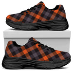 Halloween Buffalo Check Pattern Print Black Chunky Shoes