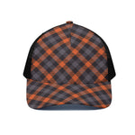 Halloween Buffalo Check Pattern Print Black Mesh Trucker Cap