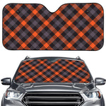 Halloween Buffalo Check Pattern Print Car Windshield Sun Shade