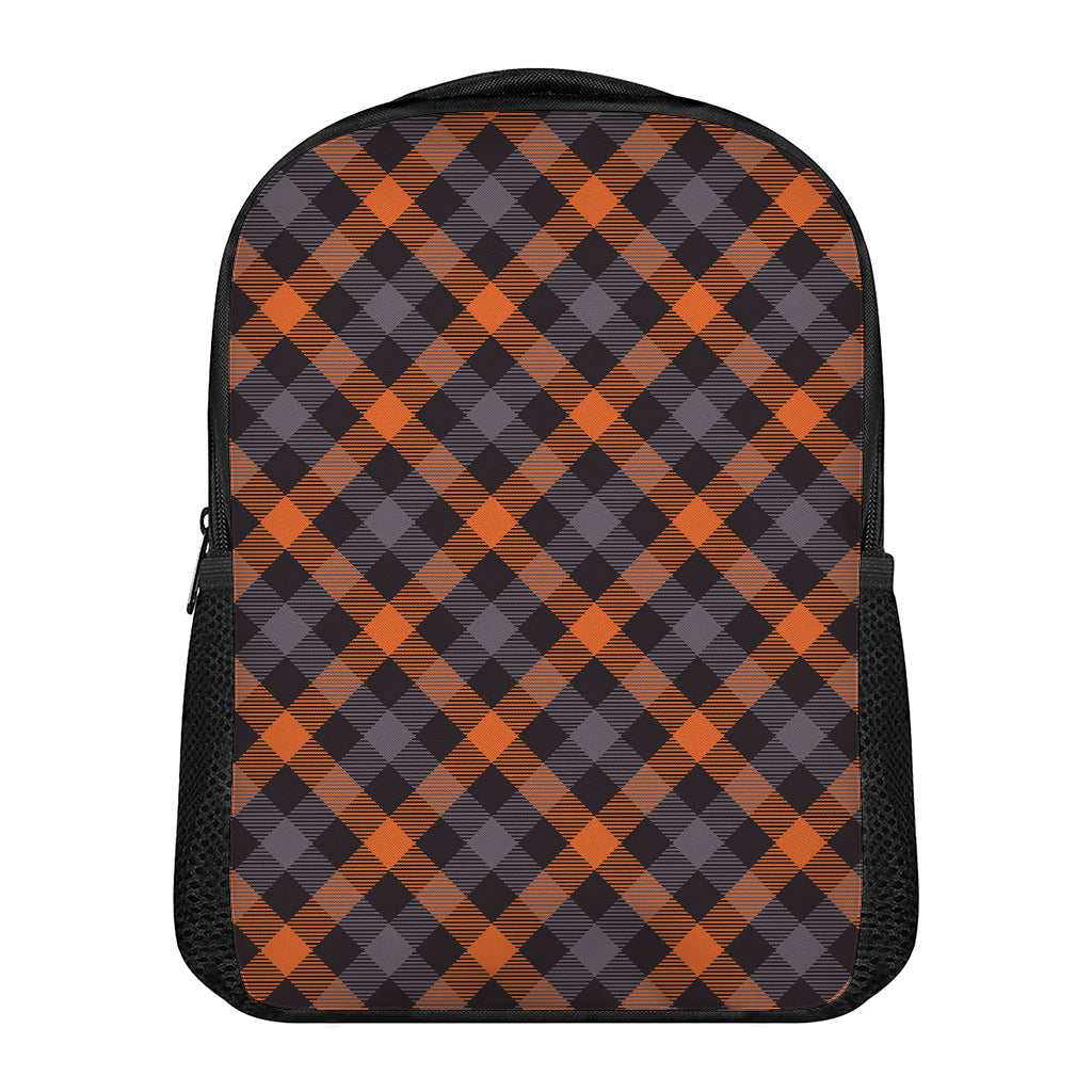 Halloween Buffalo Check Pattern Print Casual Backpack
