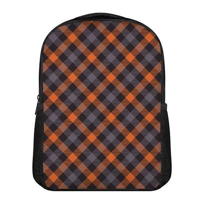 Halloween Buffalo Check Pattern Print Casual Backpack